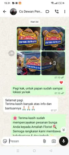 Testimonial Papan Bunga Pernikahan tarunajaya